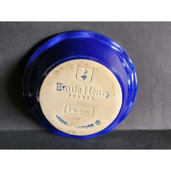 Emile Henry Stoneware Individual Tart Baker, Blue Body 14 Cm Modèle Déposé - Picture 4 of 4